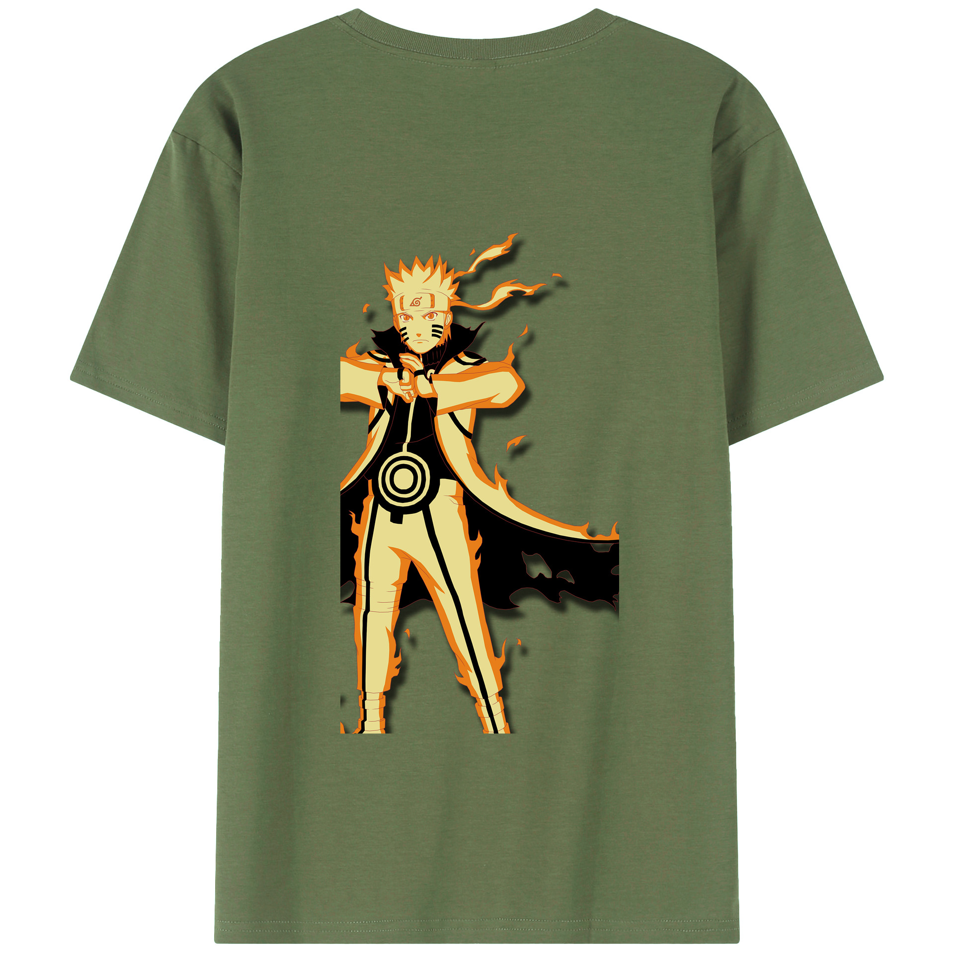 （画像用） NARUTO -ナルト- うずまき ナルト Uzumaki Naruto 綿100％ メンズ半袖Tシャツ（バックプリント） 通気性